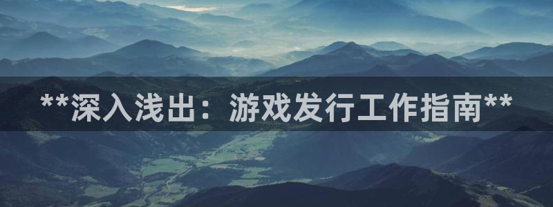 蓝狮在线注册平台是什么软件：**深入浅出：游戏发行工作指南**